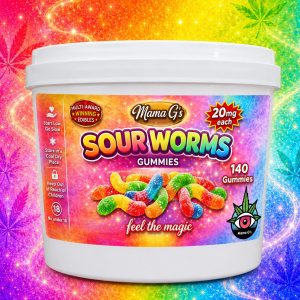 Party Tub of 20mg Sour Worm Gummies