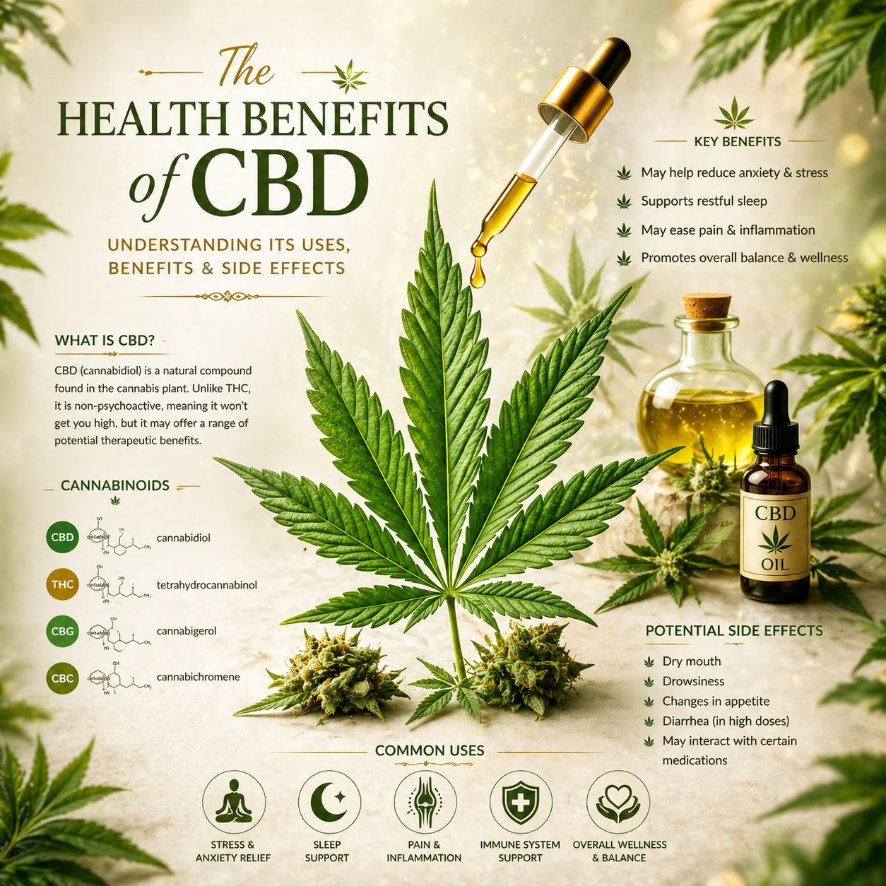 Scientific Drawing of the Cannabis Plant