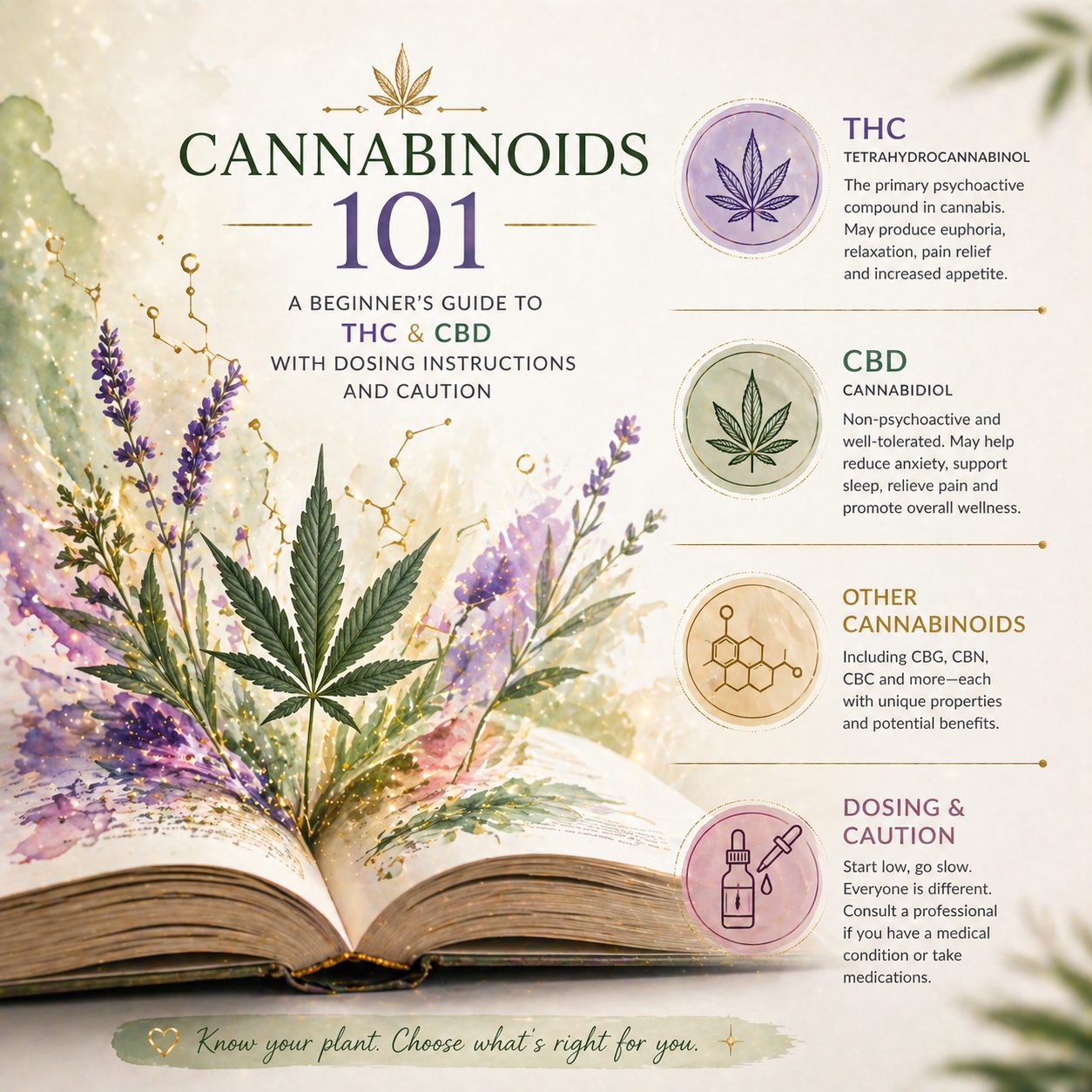 Book with Colorful Cannabis Plants