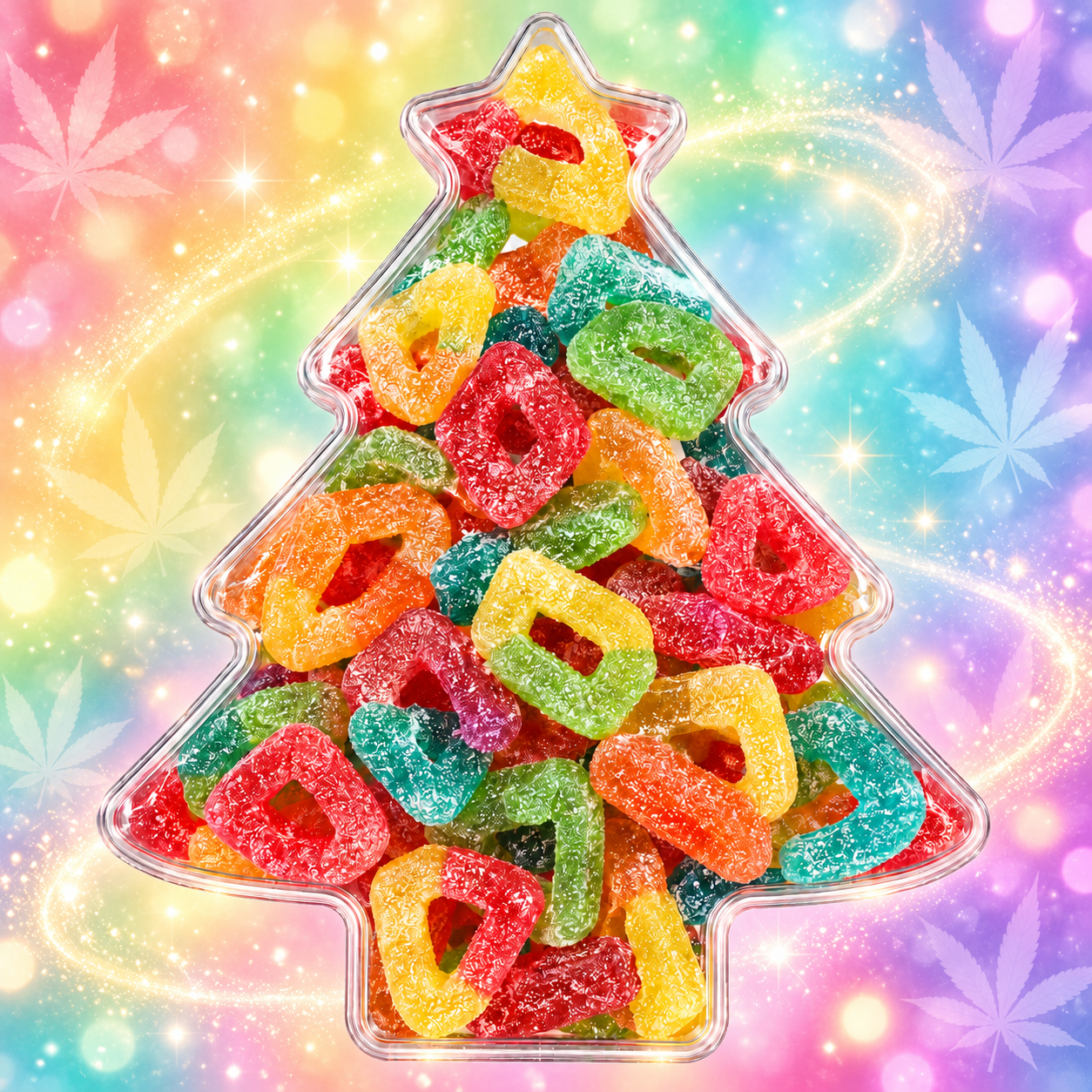 1000mg Time Benders in a Christmas Tree